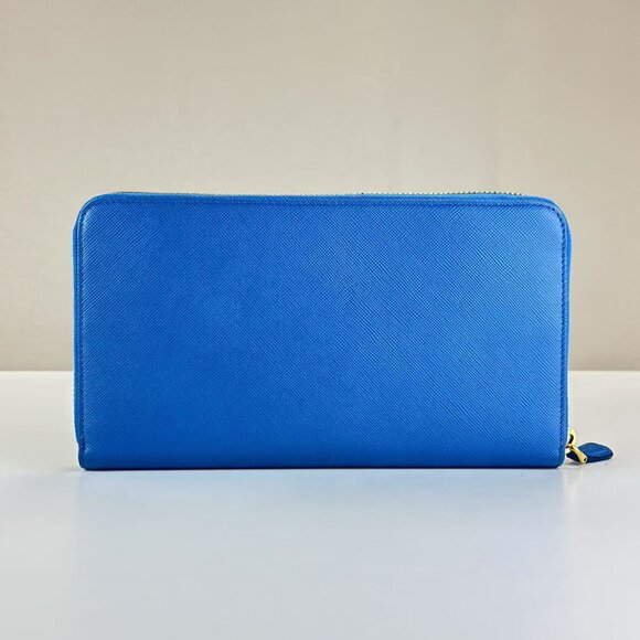 Prada Blue Saffiano Leather Wallet - Picture 2 of 8